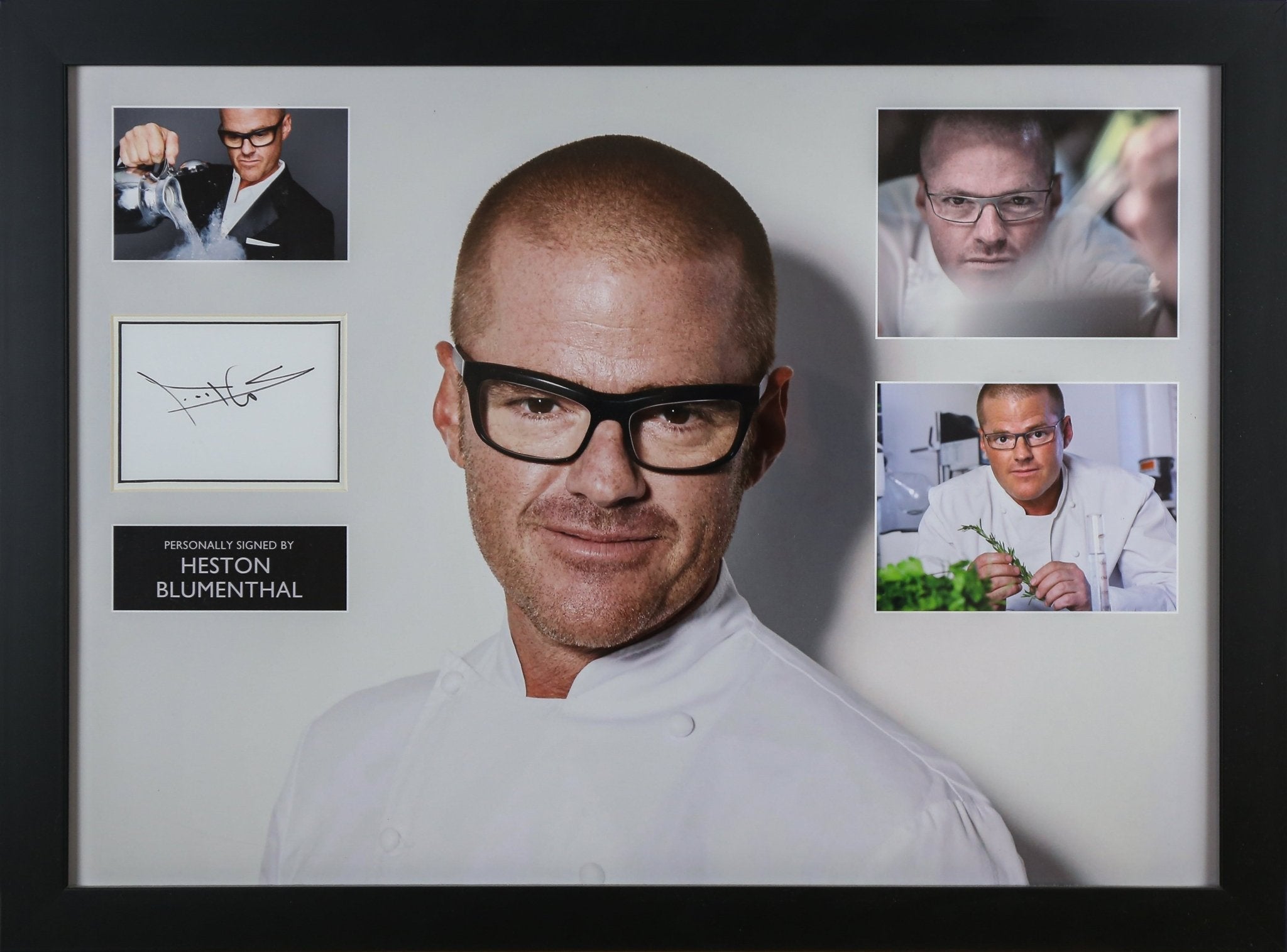 Hestin Blumenthal Signed White Card Display - Memorabilia Framers Shop